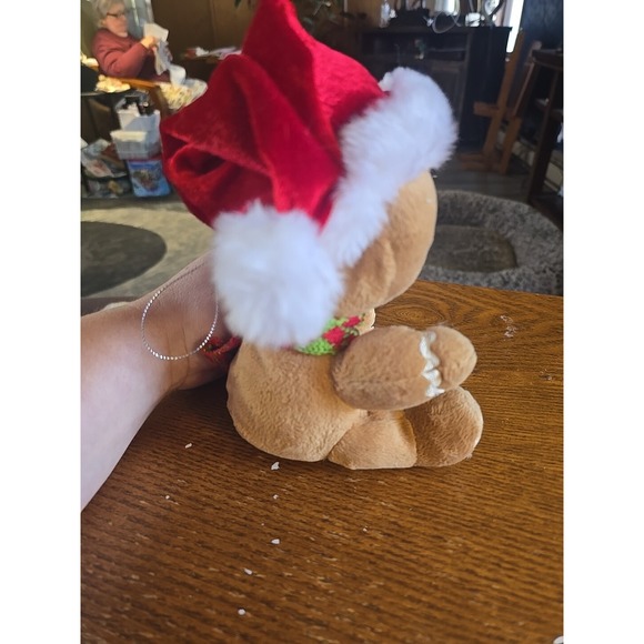Gingerbread Boy Baby Christmas Holiday Red BrownWhite DanDee Plush 7" Toy Lovey - Picture 3 of 3